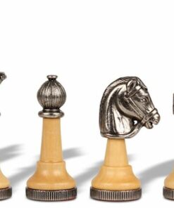 Jeu d'Échecs Classique - Échiquier en bois et Albâtre de Toscane avec tiroir & Pièces en métal et bois