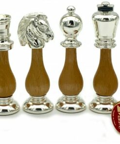 Jeu d'Échecs Grand Oriental - Échiquier en Bois de Bruyère et Bois d'Orme & Pièces en bois et laiton massif