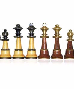 Jeu d'Echecs en Bois et Laiton Massif