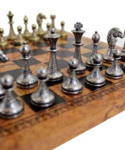 Jeu d'Échecs Cute Flowered & Globe Terrestre - Échiquier en similicuir & Pièces en métal