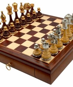 Jeu d'Échecs Flowered en bois et métal