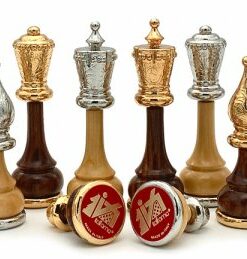 Jeu d'Échecs Flowered en bois et métal