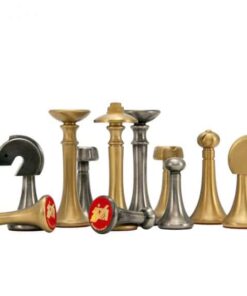 Jeu d'Échecs Contemporain - Échiquier et Backgammon à rangement en similicuir  & Pièces en métal