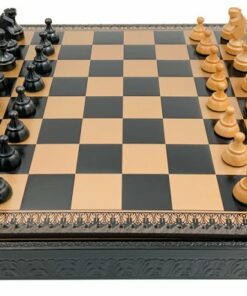 Jeu d'Échecs Classique - Échiquier - Backgammon et Jeu de dames en similicuir avec rangement & Pièces en bois