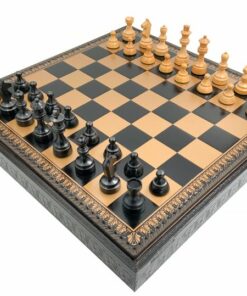 Jeu d'Échecs Classique - Échiquier - Backgammon et Jeu de dames en similicuir avec rangement & Pièces en bois
