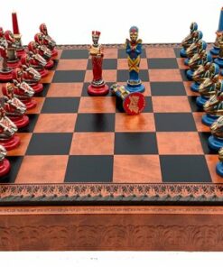 Jeu d'Échecs Egyptien - Échiquier - Backgammon et Jeu de dames en similicuir & Pièces en métal