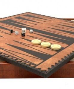 Jeu d'Échecs Egyptien - Échiquier - Backgammon et Jeu de dames en similicuir & Pièces en métal