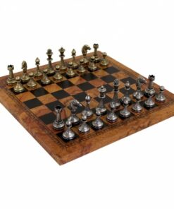 Jeu d'Échecs Cute Flowered & Globe Terrestre - Échiquier en similicuir & Pièces en métal