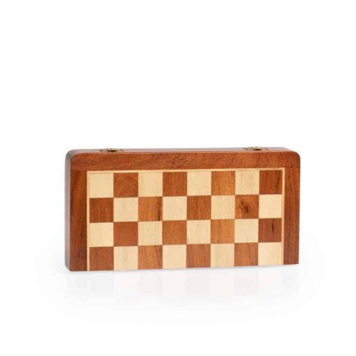 Jeu d'Échecs & Dames de voyage magnétique - Échiquier en bois & Pièces d'échecs et de dames en bois
