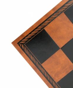 Jeu d'Échecs Classique - Échiquier en similicuir & Pièces en Bois de Rose doré