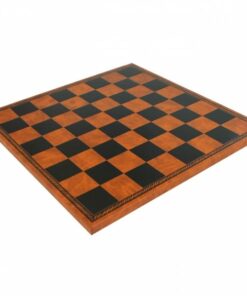 Jeu d'Échecs Classique - Échiquier en similicuir & Pièces en Bois de Rose doré