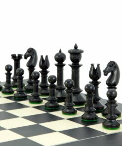 Jeu d'Échecs Nord Upright en Bois d'Ébène et Bois de Buis