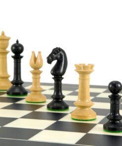 Jeu d'Échecs Nord Upright en Bois d'Ébène et Bois de Buis
