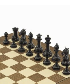 Jeu d'Échecs série Columbus en Bois d'Ébène et Bois de Buis