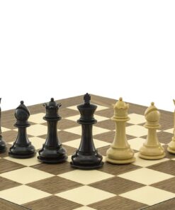 Jeu d'Échecs série Columbus en Bois d'Ébène et Bois de Buis