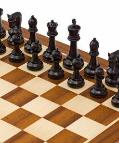 Jeu d'Échecs série Leningrad en Bois de Buis et Bois de Buis ébonisé