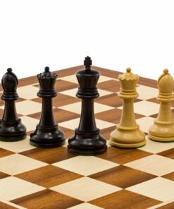 Jeu d'Échecs série Leningrad en Bois de Buis et Bois de Buis ébonisé