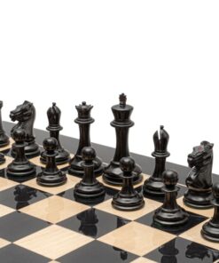 Jeu d'Échecs Harrwitz en Bois de Buis noir et Bois de Buis Vieilli