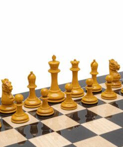 Jeu d'Échecs Harrwitz en Bois de Buis noir et Bois de Buis Vieilli
