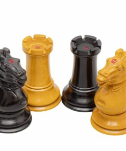 Jeu d'Échecs Harrwitz en Bois de Buis noir et Bois de Buis Vieilli