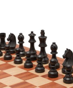 Jeu d'Échecs Down Head en Bois de Buis et Bois de Buis ébonisé