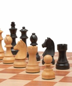 Jeu d'Échecs Down Head en Bois de Buis et Bois de Buis ébonisé