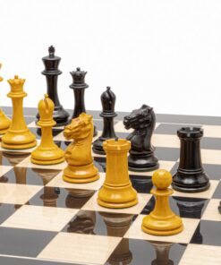 Jeu d'Échecs Harrwitz Staunton en Bois d'Ébène et Bois de Buis vieilli