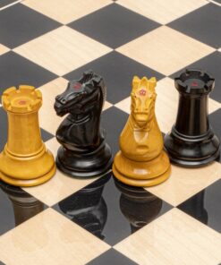 Jeu d'Échecs Harrwitz Staunton en Bois d'Ébène et Bois de Buis vieilli