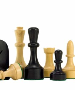 Jeu d'échecs Contemporain - Échiquier en bois d'Anegre noir et Erable & Pièces en Bois de Buis
