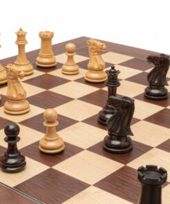 Jeu d'Échecs Windsor de Luxe - Échiquier en bois de Palissandre de Montgoy et Érable & Pièces en bois de Rose et bois de Buis