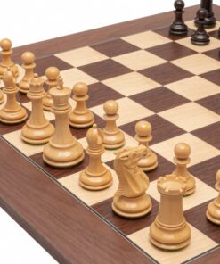 Jeu d'Échecs Windsor de Luxe - Échiquier en bois de Palissandre de Montgoy et Érable & Pièces en bois de Rose et bois de Buis