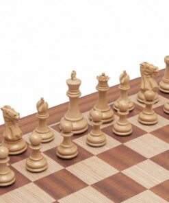 Jeu d'Échecs Classique Windsor -  Échiquier en bois d'Acajou et Bouleau & Pièces en Bois de Buis et Ébène
