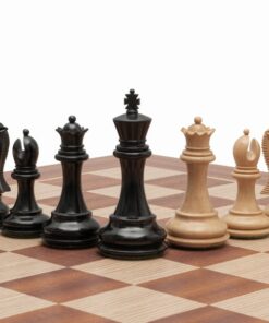 Jeu d'Échecs Classique Windsor -  Échiquier en bois d'Acajou et Bouleau & Pièces en Bois de Buis et Ébène