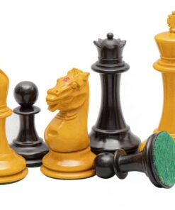 Jeu d'échecs Harrwitz Staunton de Luxe - Échiquier en bois d'Anegre noir et Erable & Pièces en Bois de Buis et Ébène