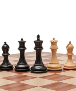 Jeu d'échecs Souverain Staunton - Échiquier en bois d'Acajou et Bouleau & Pièces en Bois de Buis ébonisé