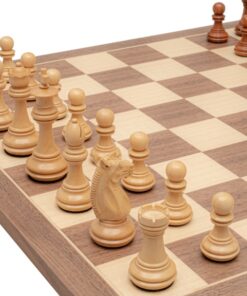 Jeu d'échecs Trapani - Échiquier en Erable et Noyer & Pièces en Acacia et Bois de Buis