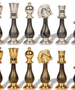 Jeu d'Échecs Fantaisie en Bois et Laiton massif