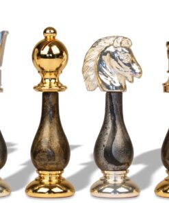 Jeu d'Échecs Fantaisie en Bois et Laiton massif