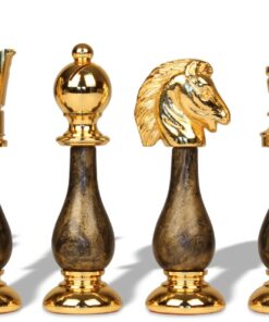 Jeu d'Échecs Fantaisie en Bois et Laiton massif