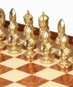 Jeu d'Échecs Moncada - Échiquier en bois de Bruyère et Bois d'Orme avec tiroir & Pièces en métal