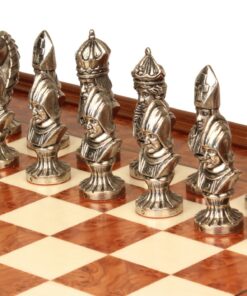 Jeu d'Échecs Moncada - Échiquier en bois de Bruyère et Bois d'Orme avec tiroir & Pièces en métal