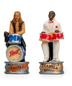 Jeu d'Échecs Jazz vs Rock - Échiquier en similicuir & Pièces en résine