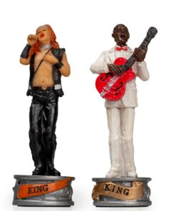 Jeu d'Échecs Jazz vs Rock - Échiquier en similicuir & Pièces en résine