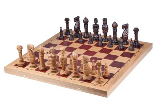 160-1-Ensemble-Petit-Chateau-Jeu-Echecs-Bois-Tilleul-Echiquier-Pliable-Bois-Hêtre