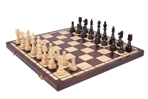 161-1-Ensemble-King's-Grand-Jeu-Echecs-Bois-Charme-de-Echiquier-Bois-Cerisier-Hêtre