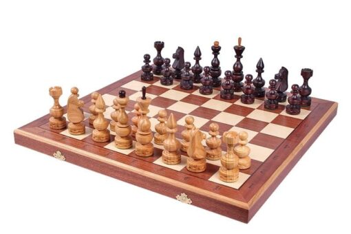 164-1-Ensemble-King's-Grand-Jeu-Echecs-Bois-Charme-Echiquier-Bois-Hêtre